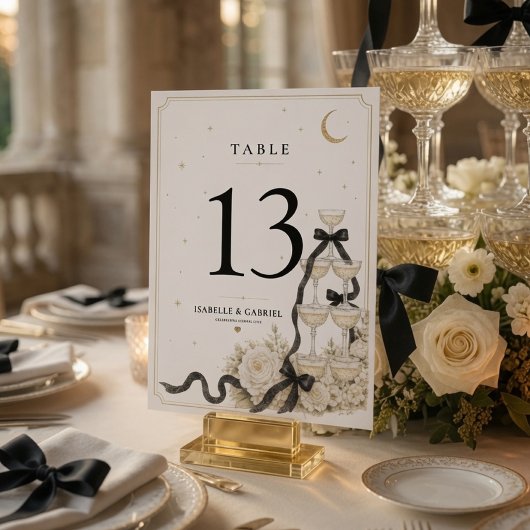 Minimalistische Champagne Toren Bruiloft Kaart