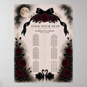 Minimalistische Champagne Toren Bruiloft Zitplaats Poster