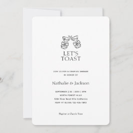 Minimalistische Champagnetrouwdag Bruidspaar Kaart