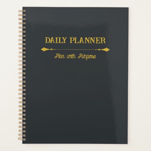 Minimalistische Charcoal Gouden Planner (Voorkant)