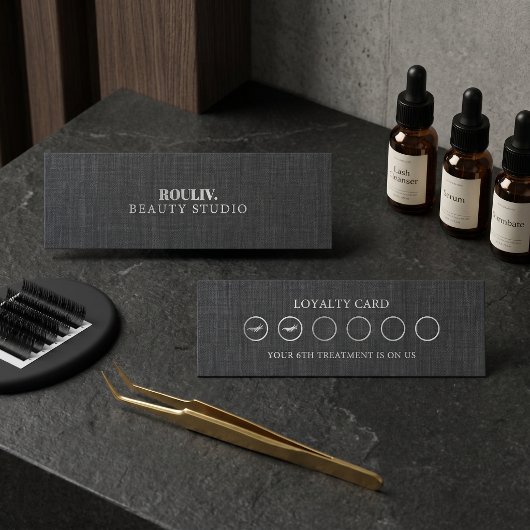 Minimalistische Charcoal Wimper Tech Loyalty Stemp