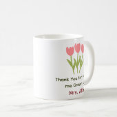 Minimalistische Charming Bloemen Roze Groen Waarde Koffiemok (Voorkant rechts)