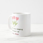 Minimalistische Charming Bloemen Roze Groen Waarde Koffiemok (Voorkant links)