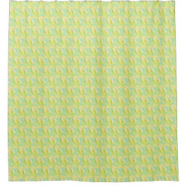 Minimalistische Chartreuse Impressionistische Bloe Douchegordijn