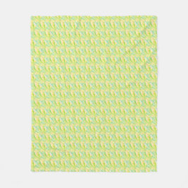 Minimalistische Chartreuse Impressionistische Bloe Fleece Deken