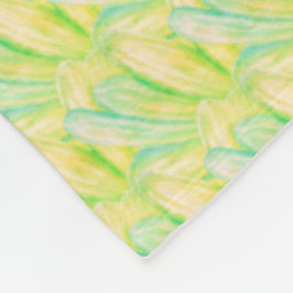 Minimalistische Chartreuse Impressionistische Bloe Fleece Deken