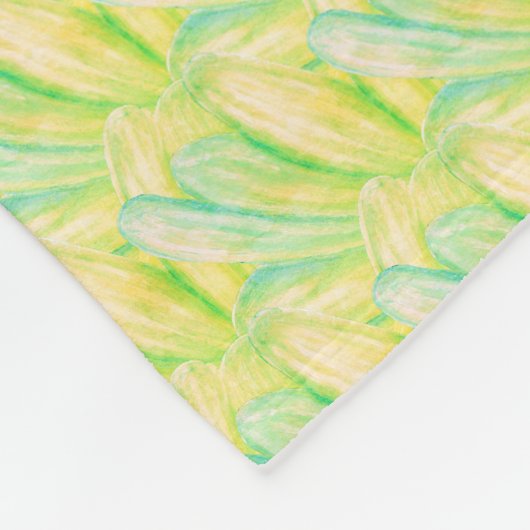 Minimalistische Chartreuse Impressionistische Bloe Fleece Deken (Hoek)