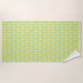 Minimalistische Chartreuse Impressionistische Bloe Strandlaken (Voorkant)