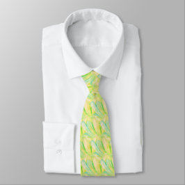 Minimalistische Chartreuse Impressionistische Bloe Stropdas