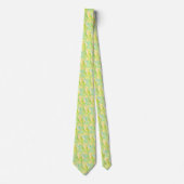 Minimalistische Chartreuse Impressionistische Bloe Stropdas (Voorkant)