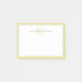 Minimalistische Chartreuse Script Tweegrens Monogr Post-it® Notes (Voorkant)