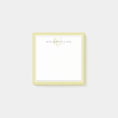 Minimalistische Chartreuse Script Tweegrens Monogr Post-it® Notes (Voorkant)