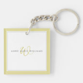 Minimalistische Chartreuse Script Tweegrens Monogr Sleutelhanger (Achterkant)