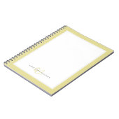 Minimalistische Chartreuse Twee Rand Monogram  Notitieboek (Linkerzijde)