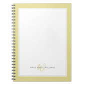 Minimalistische Chartreuse Twee Rand Monogram  Notitieboek (Voorkant)