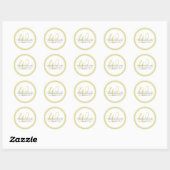 Minimalistische Chartreuse Twee Rand Monogram Ronde Sticker (Vel)