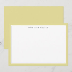 Minimalistische Chartreuse Tweegrenskaart met naam Notitiekaartje