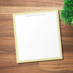 Minimalistische Chartreuse Tweezijdige Rand Naam Notitieblok