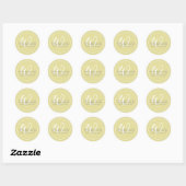 Minimalistische Chartreuse Witte Script Rand Monog Ronde Sticker (Vel)