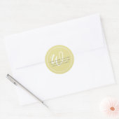 Minimalistische Chartreuse Witte Script Rand Monog Ronde Sticker (Envelop)