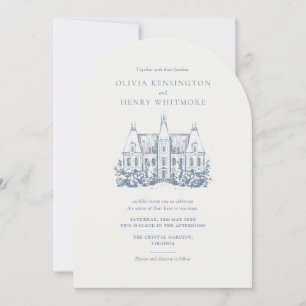 Minimalistische Chateau Locatie Sketch Boog Stijl  Kaart