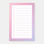 Minimalistische checklist voor roze gradiënt post-it® notes (Voorkant)