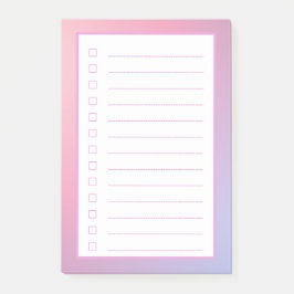 Minimalistische checklist voor roze gradiënt post-it® notes