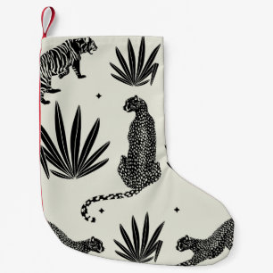 Minimalistische cheetah illustratie  kleine kerstsok