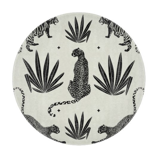 Minimalistische cheetah illustratie snijplank (Voorkant)