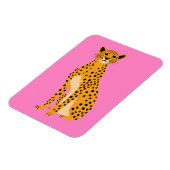 Minimalistische cheetah op roze magneet (Linkerzijde)