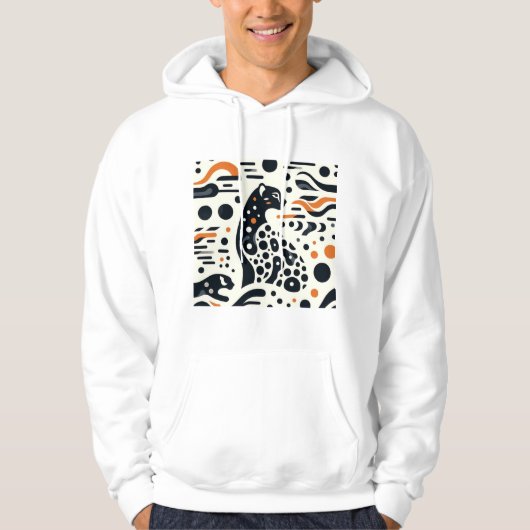 Minimalistische Cheetah Spot Hooded Sweatshirt (Voorkant)
