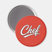 Minimalistische chef script typografie ontwerp magneet (Voorkant / Achterkant)