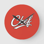 Minimalistische chef script typografie ontwerp ronde klok (Voorkant)