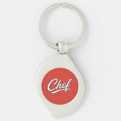 Minimalistische chef script typografie ontwerp sleutelhanger (Voorkant)