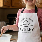 Minimalistische chefshoofdkeukenlogo met klassieke schort