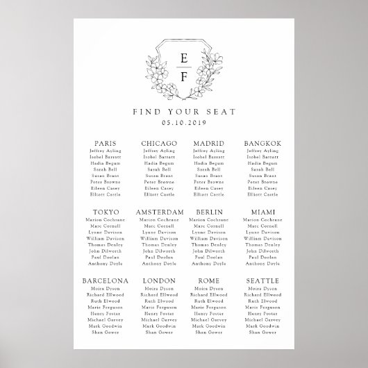 Minimalistische Cherry Blossom Crest Zitplaatsen P Poster (Voorkant)