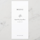 Minimalistische Cherry Blossom Monogram bruiloft Menu (Voorkant)