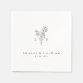 Minimalistische Cherry Blossom Monogram Krans Servet (Voorkant)