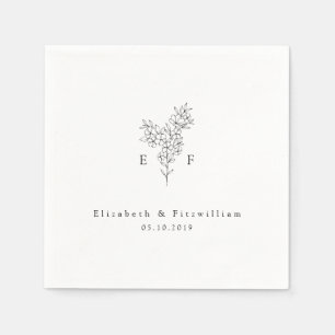 Minimalistische Cherry Blossom Monogram Krans Servet