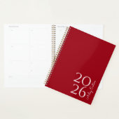 Minimalistische Cherry Red Custom Persoonlijk Maan Planner (Display)