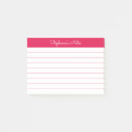 Minimalistische Cherry Red, persoonlijk gelinkt Post-it® Notes