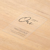 Minimalistische Chic 1e verjaardag Acryl Uitnodigingen (Laagn)