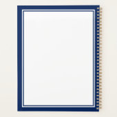 Minimalistische Chic 2 Rand Monogram Naam Navyblau Planner (Achterkant)