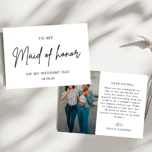 Minimalistische Chic aan mijn Maid of Honor trouwd Bedankkaart