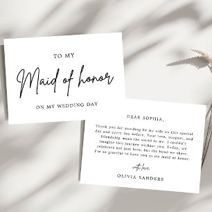 Minimalistische Chic aan mijn Maid of Honor trouwd Kaart