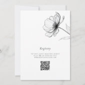 Minimalistische Chic Bloemencode QR Bruidsmeisje F Kaart (Achterkant)