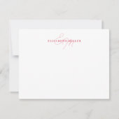 Minimalistische Chic Blush Pink 2 Script Monorgram Notitiekaartje (Voorkant)