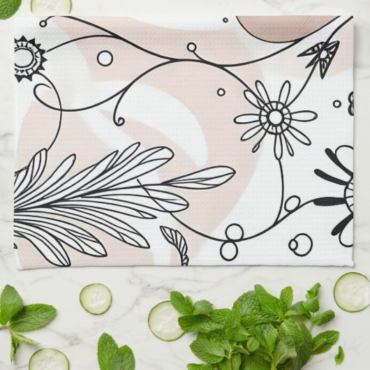 Minimalistische Chic Boho Abstracte vibes Theedoek (Gevouwen)