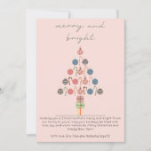 Minimalistische Chic Boho Tree Roze Kerstmis Feestdagenkaart (Voorkant)