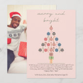 Minimalistische Chic Boho Tree Roze Kerstmis Feestdagenkaart (Voorkant / Achterkant)